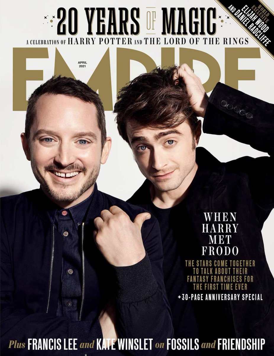 SCinecolon's tweet photo. Parece increíble, pero ya pasaron 20 años de las sagas #ElSeñorDeLosAnillos y #HarryPotter. 😍
Y por este motivo, la revista Empire juntó a #ElijahWood y #DanielRadcliffle para celebrarlo en su portada. https://t.co/ivdjzHOnjX
