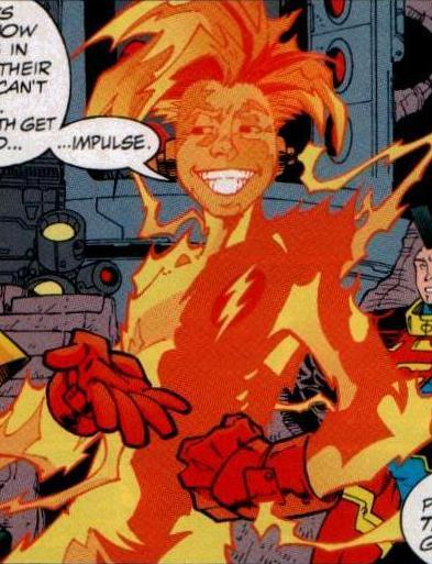 Impulse (853rd Century)Even his own teammates know little of Impulse’s origins, and he doesn’t seem to care himself. It is believed that Impulse is “the personification of random thoughts of speedsters that traveled through the Speed Force”