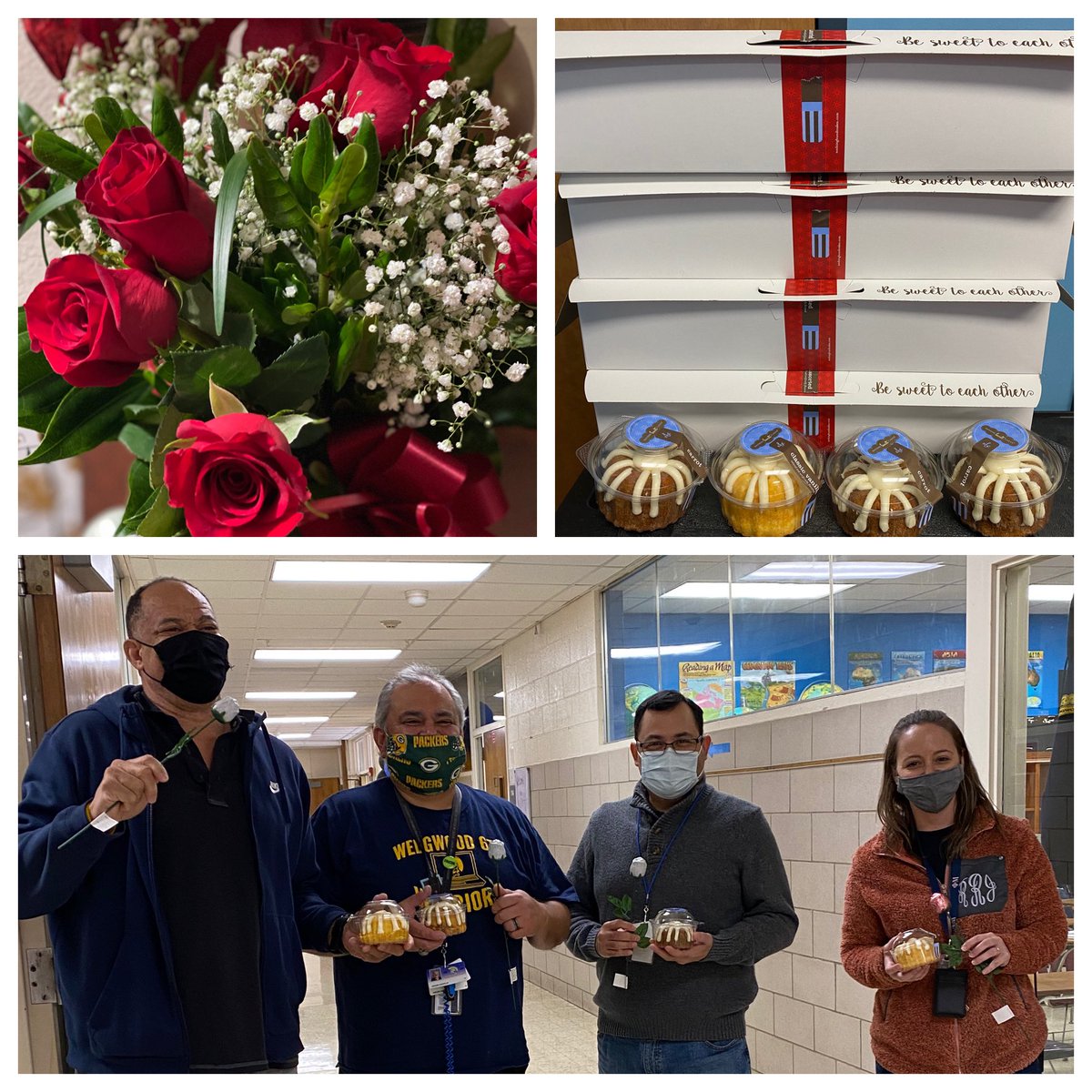 My staff surprised me with roses not knowing that the admin team was prepared to show them Nothing Bundt LOVE today too! ❤️🌹🧁 #HappyFriday