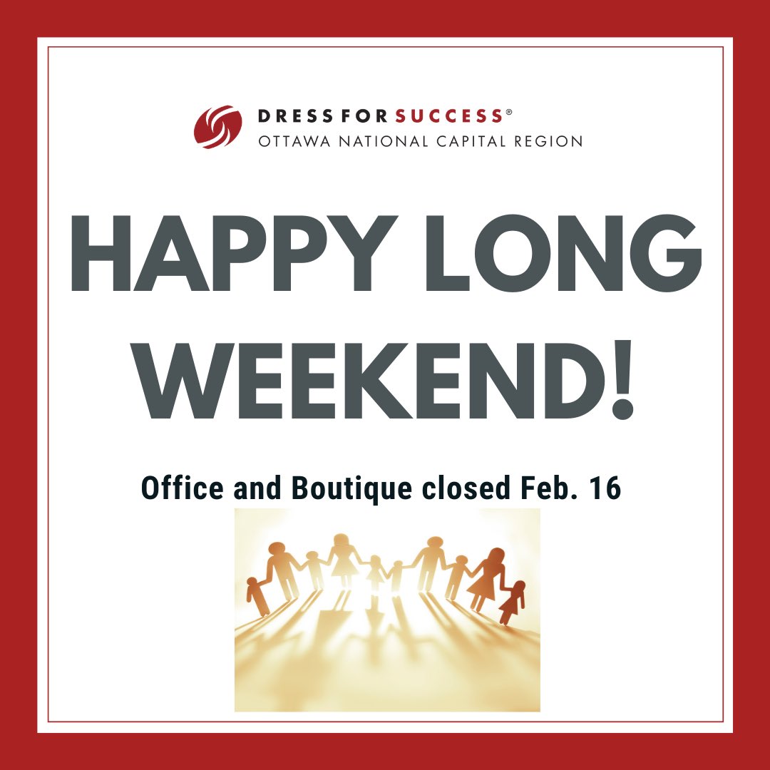 Happy Family Day everyone! Although Family Day may be a little different this year, we hope you enjoy the long weekend with those in your household.

Our Boutique and Office will reopen on Tuesday.

#DFSOttawa #FamilyDay #LongWeekend #TogetherApart