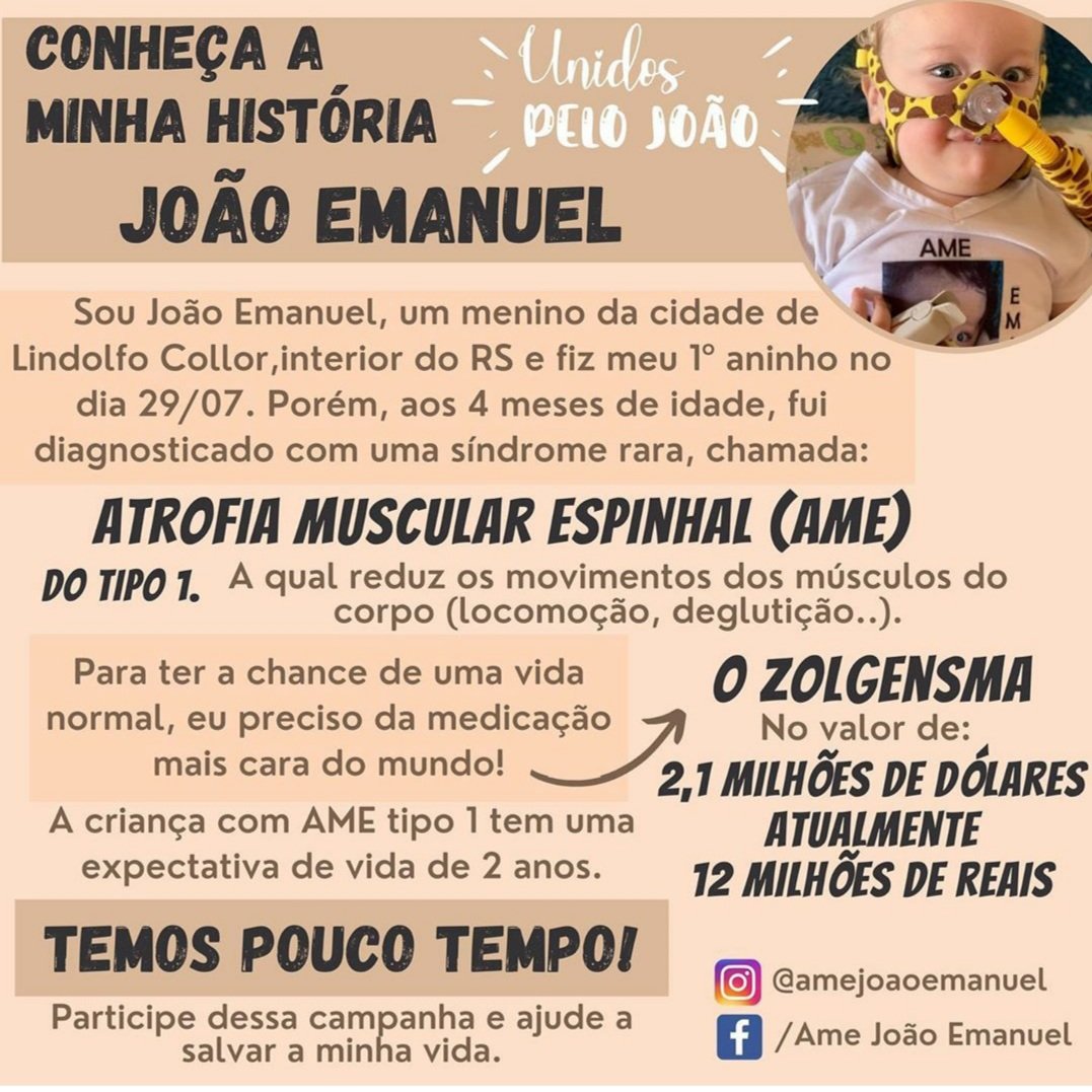 amejoaoemanuel's tweet photo. PROMOVA UM PEDÁGIO SOLIDÁRIO NA SUA CIDADE E COLABORE COM MINHA CAMPANHA
Entre em contato com a Sara (51) 99676 1099
#vida #ajuda #crianças #atrofiamuscularespinhal #ame #zolgensmaparatodos #todospelojoao #spinraza #vida #nusinersena #zolgensmaparajoao #zolgensmapelosus https://t.co/Fihm5TKYlA