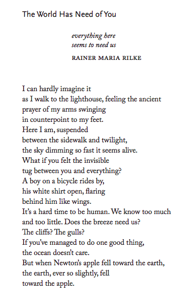 Not at my most chipper today.

Here's a lovely, hopeful poem by Ellen Bass: