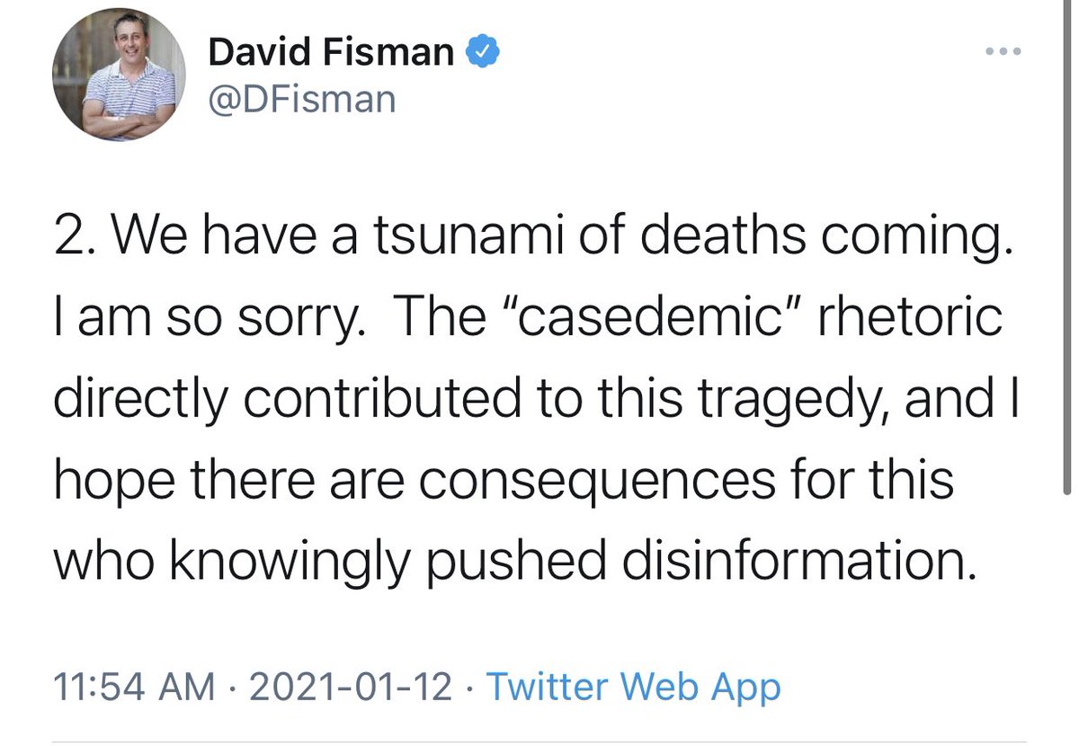 6/ And now, my personal favourite...A month ago, this Ontario Scientology Table member predicted “a tsunami of deaths” was upon us, when in reality daily  #COVID19 deaths have been on the decline  #Canada  #cdnpoli  #Ontario  #onpoli  #AcademicChatter  #AcademicTwitter