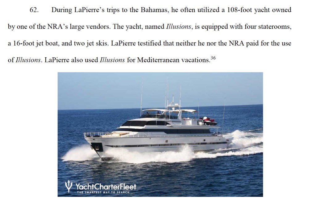 And, of course, the Illusions yacht, which has an inflatable slide, making it easier for NRA staff to work on "nonprofit"  @NRA activities.