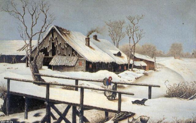 徳川慶喜が明治三年に描いた洋画「西洋雪景色」。慶喜は、元開成所の