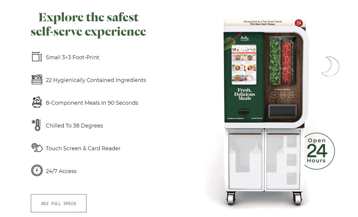  $DASH, which spruiked its focus on emerging tech in its recent IPO, has announced the acquisition of  @chowbotics a meal prep vending machine. Chowbotics machines are available across a wide range of industries including Grocery, Healthcare and Higher Education