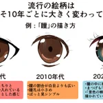 時代の流れとともに変わっていく瞳の描き方!あなたはどの描き方が好き？