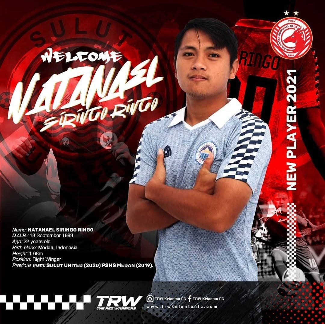 Selamat berkarir di Malaysia, Natanael Siringoringo! 

PSMS Medan 2019
Sulut United 2020
TRW Kelantan FC 2021