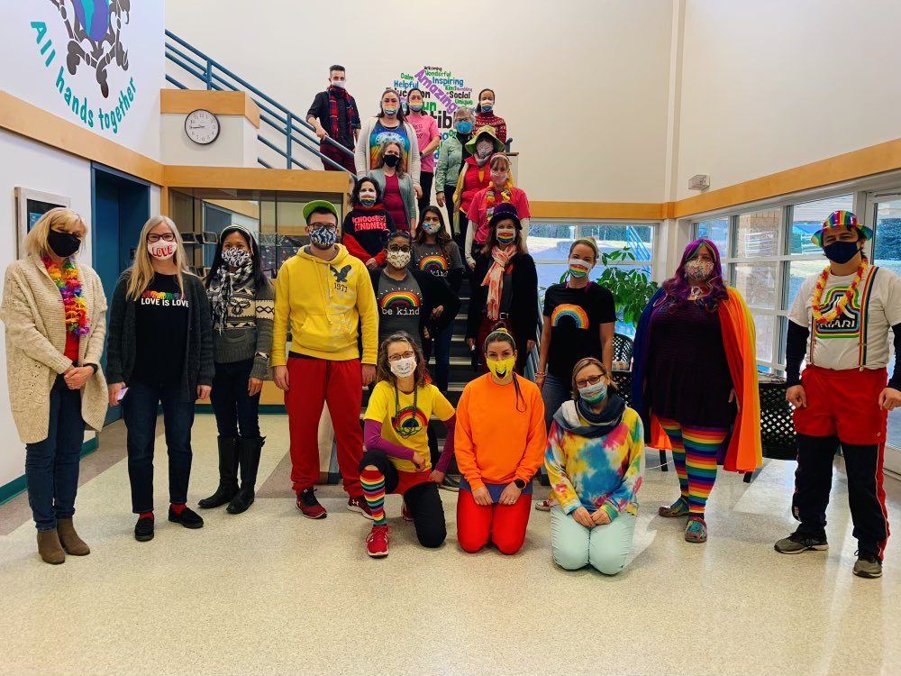 Rainbow day and Friendship Day at Roy Stibbs today! Because love comes in every colour! <a href="/sd43bc/">School District 43</a> <a href="/Sviatko4/">Laurie Sviatko</a> <a href="/Sharon__86/">sharon</a> <a href="/usadian64/">Angela Lundin</a> @pali_mann #love #rainbows #TeacherLife #valentinesday2021 #friendshipday