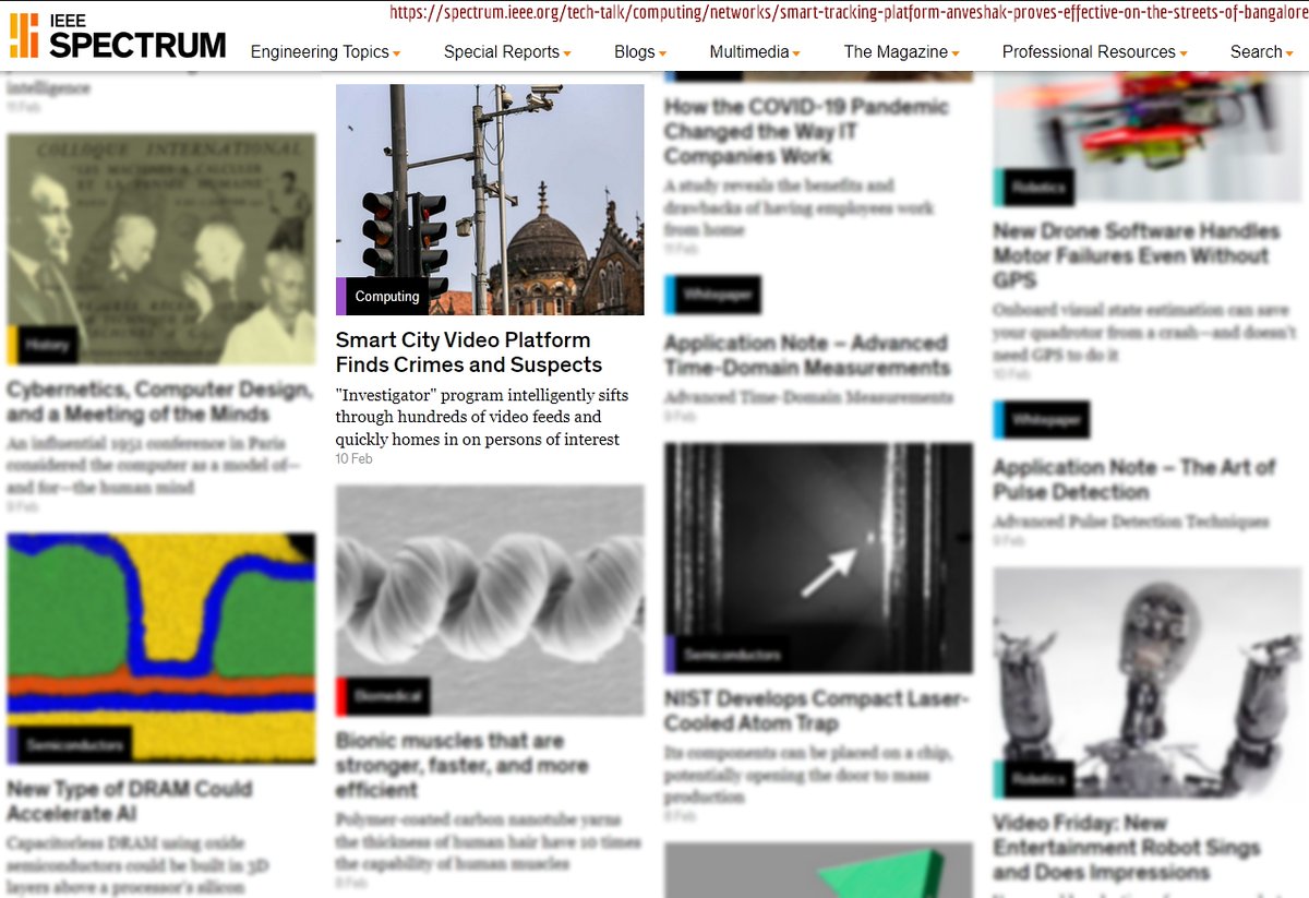 Our #TPDS article on #anveshak, a distributed multi-camera entity tracking platform on #edge and #cloud is featured in <a href="/IEEESpectrum/">IEEE Spectrum</a> magazine online

<a href="/iiscbangalore/">IISc Bangalore</a> <a href="/cdsiisc/">IISc Computational and Data Sciences</a>

spectrum.ieee.org/tech-talk/comp…