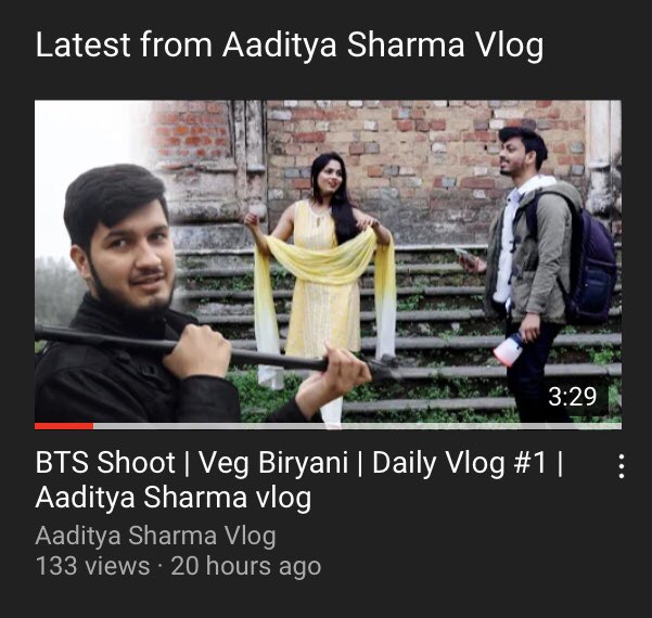 iadityasharma29's tweet image. youtu.be/OUW_y1-HjNI
New vlog is live on YouTube 
#Aadityasharmavlog #btsshoot