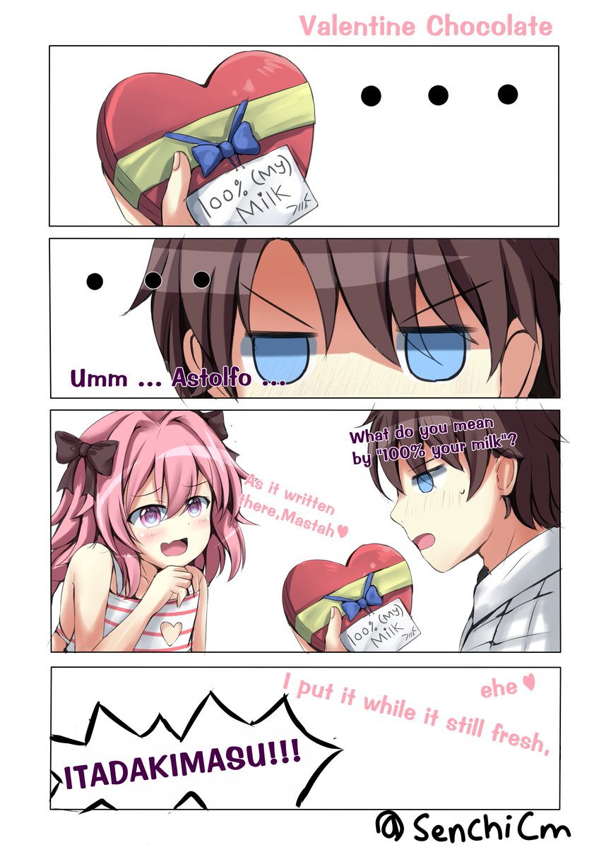 A Lonely Artist and His Delusional Valentine
https://t.co/jyT0SfGg7y
#男の娘 #Valentines #comicstrip #FGO #FateGrandOrder