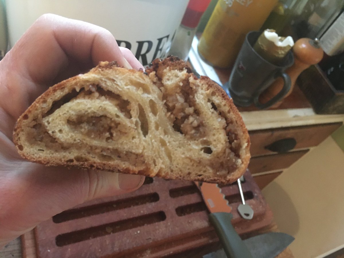 littleeyebread's tweet photo. Great result for sourdough hazelnut twist - going out this morning for the click and collect #lockdownbakery #handmadebread https://t.co/wEmOpkdd4D