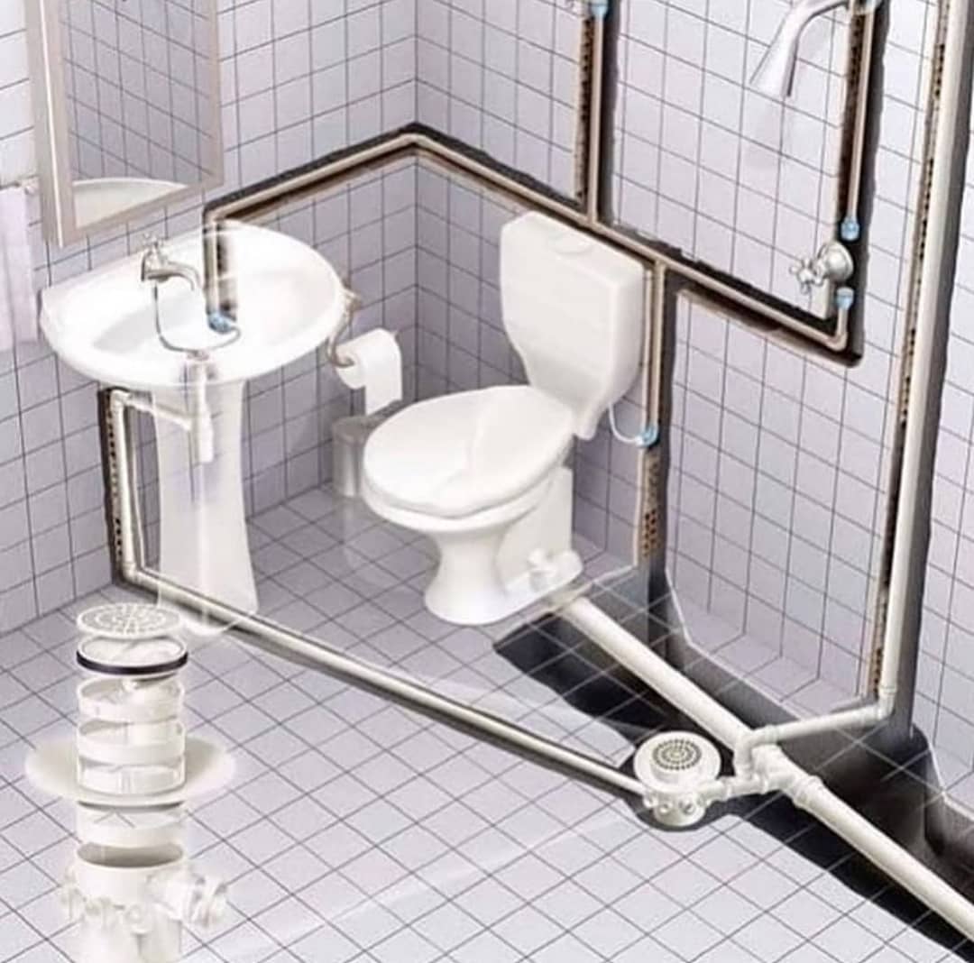 Bathroom plumbing schematic diagram
Follow: @buchigladness 
#designandbuiltdelight
#zenolightrenaissance ________________________________

  #thearchitecturestudentblog #arch_more #perspective #dailydrawing #archi_students #sketch #illustration