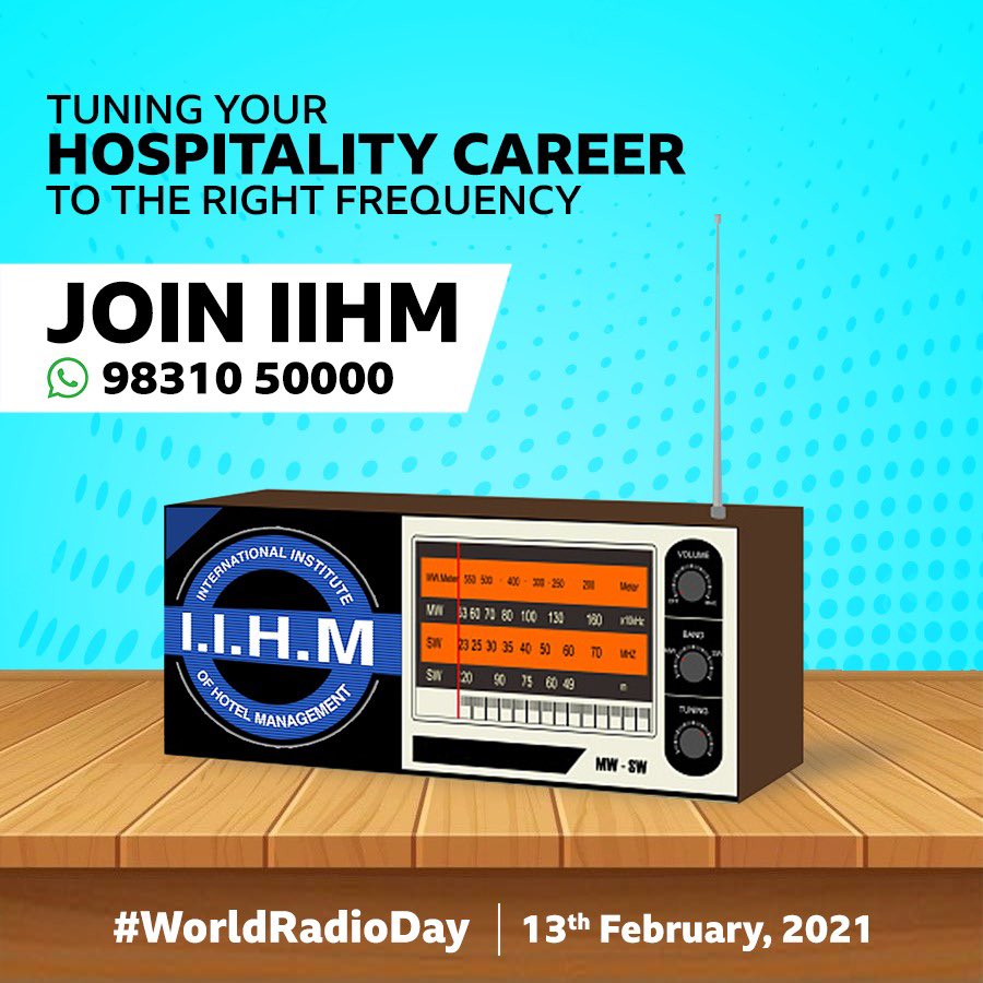 IIHMHOTELSCHOOL's tweet photo. This #WorldRadioDay, IIHM strives to tune your hospitality career to the right path by propagating the importance of the technologically connected culinary corridor at IIHM.
Join IIHM. Link in the bio.
#CulinaryCorridor #KitchenCorridor #HopeOlympiad #ForwardTogether
(V) https://t.co/BONC7iYTbQ