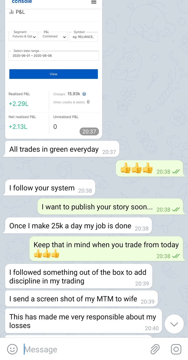 By March he started to be Green Everyday, Most importantly he started sharing his PNL with Loved ones which made him to be more responsible (3/10)