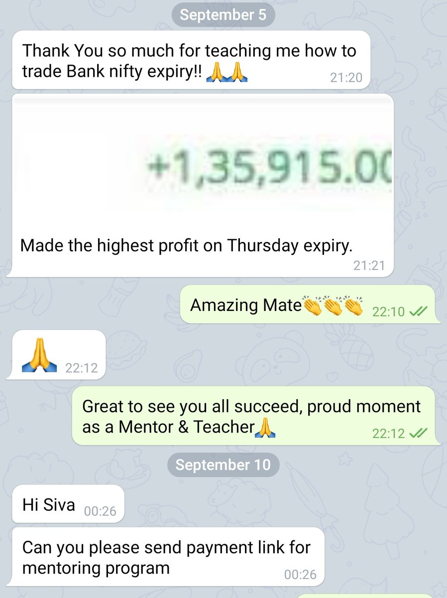 By September He has started to create his own Mojo, more so he has been attending all weekly Expiry & Live Webinar During this entire Period (6/10)