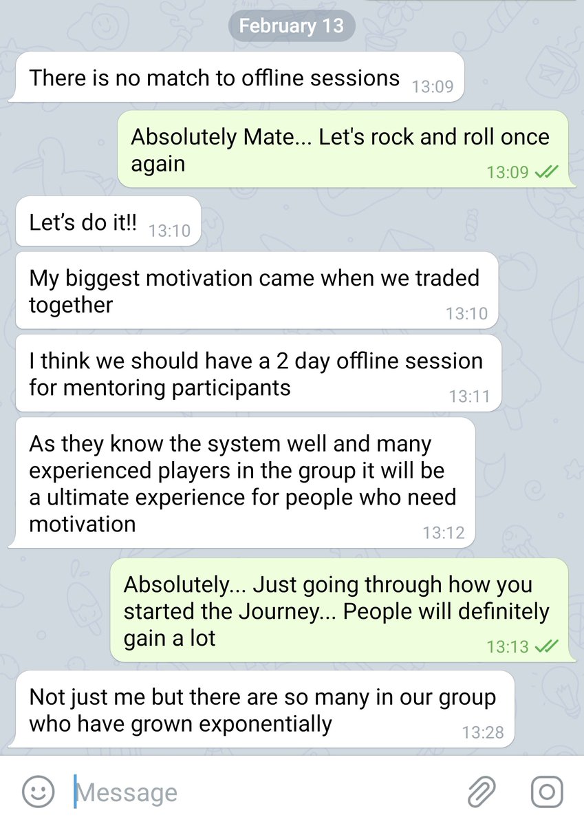  Just read this if you want to know from the best Trader on how Offline Session Helped Him Grow. It's been an honor to Mentor such Individuals & feel proud to be part of their successful Journey (10/10)