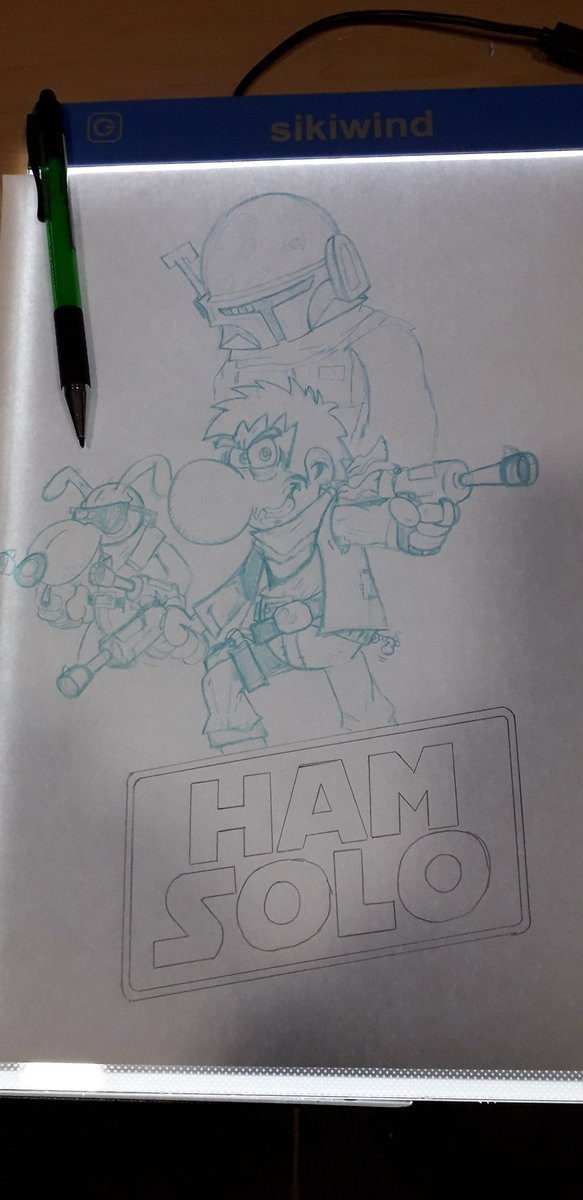 jmMaster81's tweet photo. Ya va pillando forma la portada de Ham Solo vol2 this is the way!!!! #StarWars #comics #ThisIsTheWay #bobafeet #comicbooks #draw #ilustracion #jmstudios81 #HamSolo #dibujosdigitales #drawingoftheday https://t.co/nVvog5JybE