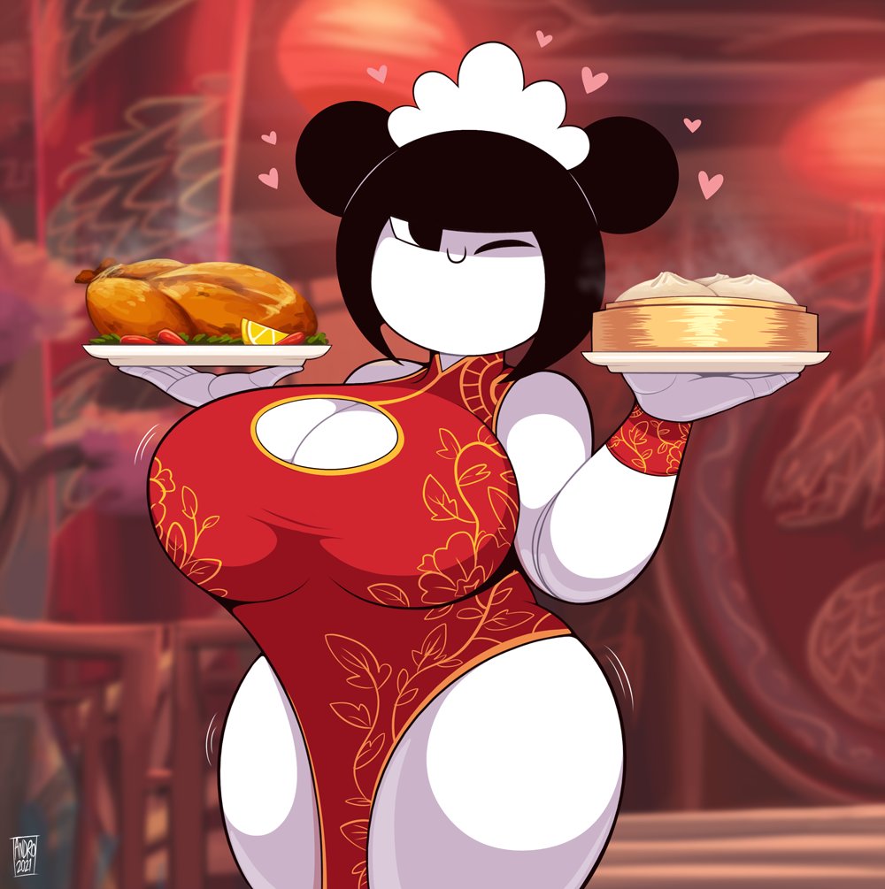 CNY Maidbot stuff.I wanna eat her buns. 