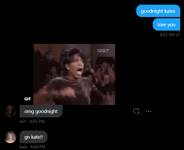 kates_ttv's tweet photo. I got added to a group chat of 50 people named Kate and they're all so supportive and nice. https://t.co/M4qhWSIXfB
