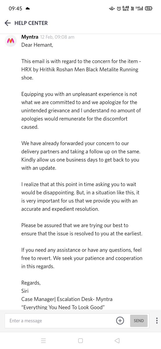 singhhemant1995's tweet photo. @MyntraSupport Doesn't it looks like your one buisness day is over??? @myntra @MyntraSupport https://t.co/6S8V152WfK
