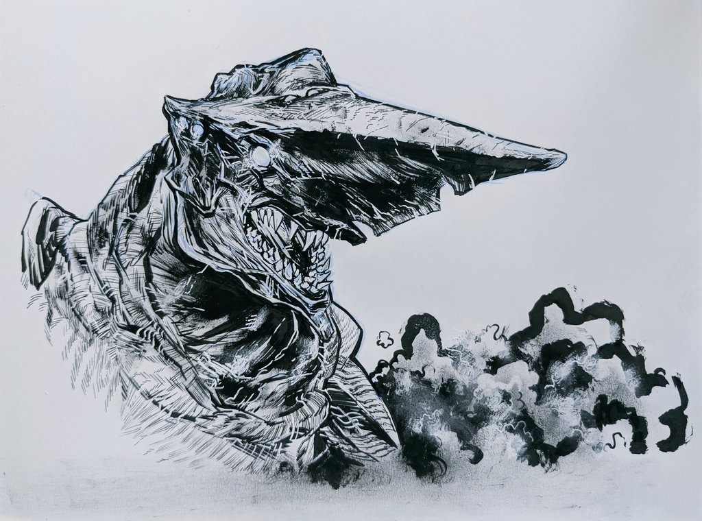 Knifehead from Pacific Rim. Drawn from the stream, thanks for joining!