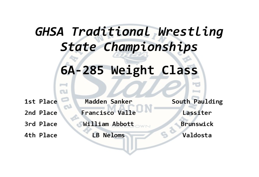 OfficialGHSA's tweet image. Traditional Wrestling  🤼 | State Championship
Congratulations  Madden Sanker #SouthPaulding  
2021 6A Boys 285 lb State Champion  🏆

@thesterilaser #Reslite #SportsMedicineSouth

(See Full Results @ trackwrestling.com)