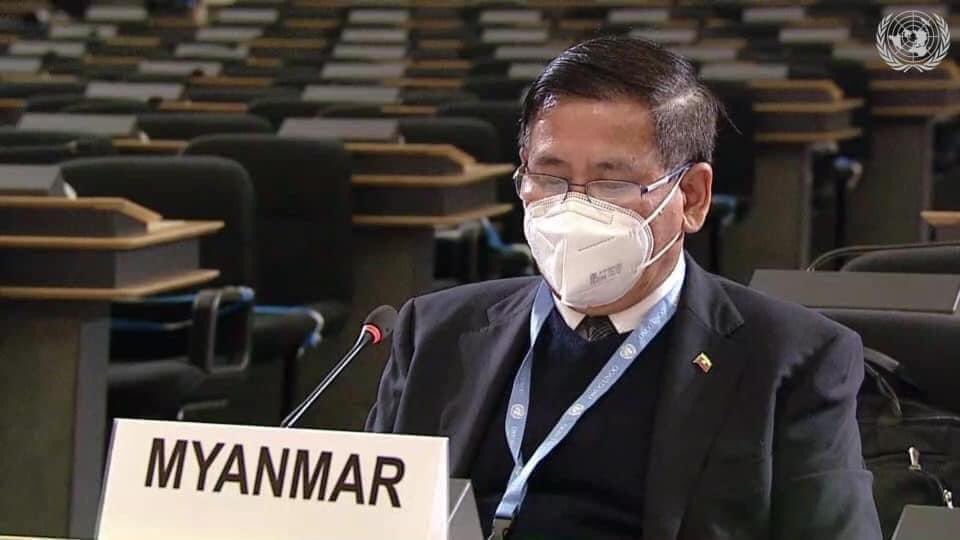 ghytrbn's tweet image. #Announcement 
UN representative Myint Thu ignored the current situation in Burma and lied in defense of the coup d’état. 
Therefore, Myint Thu was declared a traitor to the country from now on. 

#SaveMyammar 
#Traitor_MyintThu