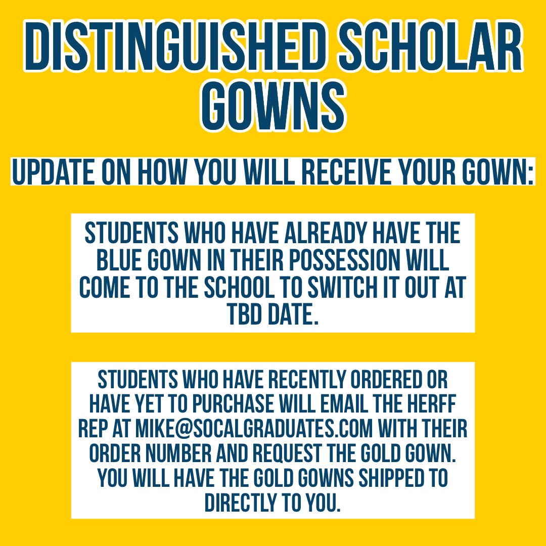 Distinguished Scholars, here’s some info about your  gold gowns.