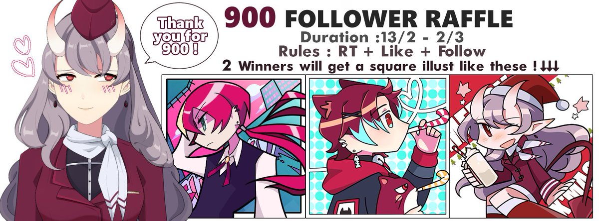 sinclairways's tweet image. 💜900 Follower Art Raffle💜
Thank you so much for the support this past month ! Here's a little semi-chibi art giveaway I'm doing, I hope you'll take part ! 🥰
 
♡ 13/2 - 2/3 
   ( winners will be DM'd the following day ! )
♡ RT+LIKE+Follow
♡ vtuber/OC OK

good luck !