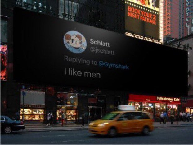 OtterssTV's tweet photo. #schlattbillboard look all im saying is this is what you're gonna miss! you foolish fools. imagine the beauty of seeing a new yorker, also known as a member of the greatest state in the united states of america, (100% not biased) see "i like men", there would be a celebration+ https://t.co/b9aXgdFjQi