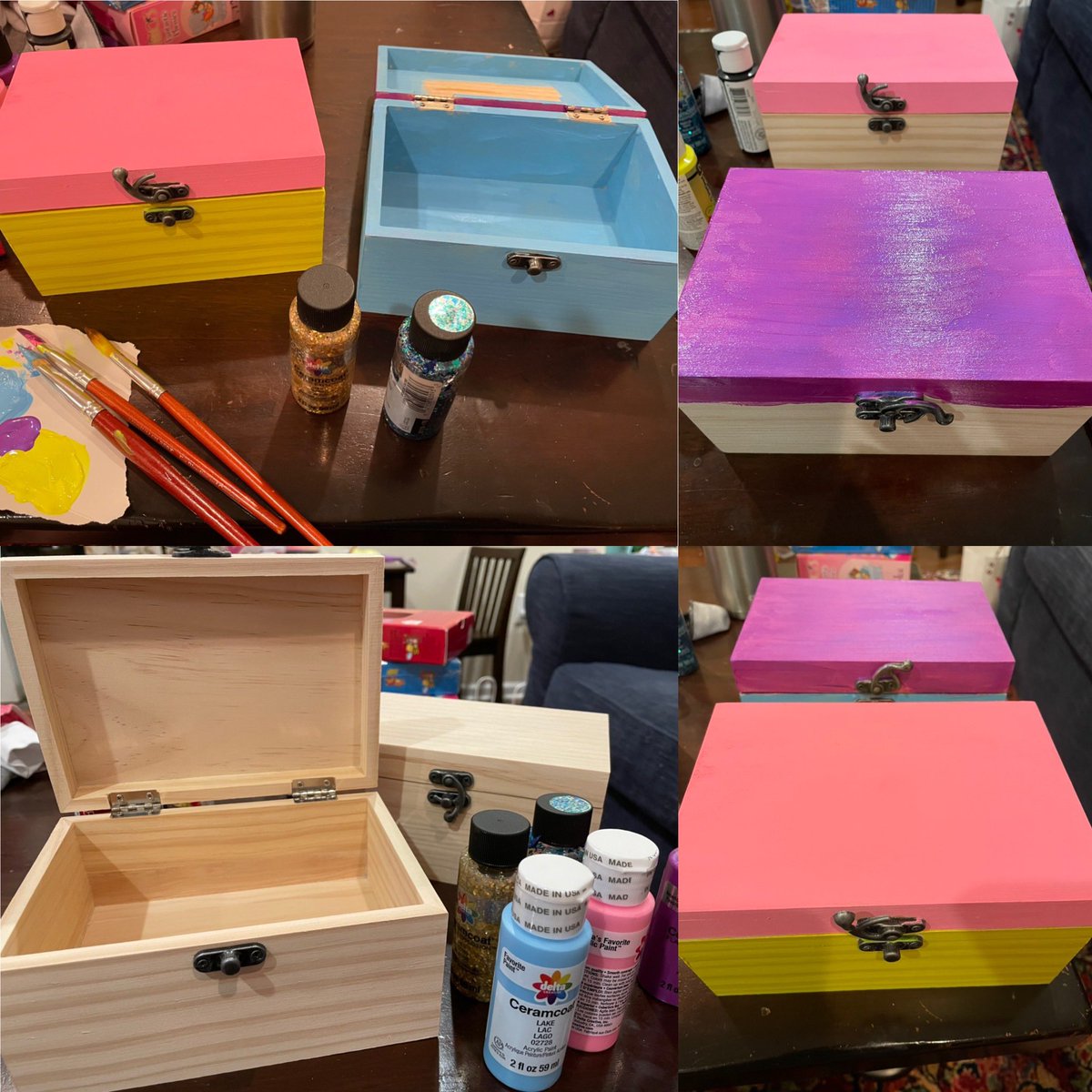 OhEidirsceol's tweet photo. I usually make my kids cards for Valentine’s Day. I was in Target today & had the idea to make them jewelry boxes. I’m going to glue a picture on the inside lid and put a message on the bottom. I also still have to add glitter and gems. Total investment $18 #dadcraft 👍🏻 https://t.co/yqRQOu4uFm