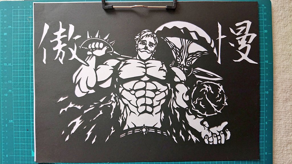 小林オイル 今年は定期予定の不定期切り絵 余裕をこくのが 強者の特権です 傲慢の罪 エスカノール Cv杉田智和 切り 絵 七つの大罪 エスカノール 杉田智和