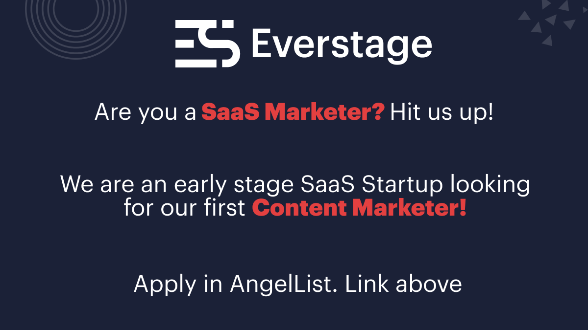 We are hiring our first content marketer <a href="/everstageinc/">Everstage</a> Apply here - angel.co/company/everst…  RT pls 🙏