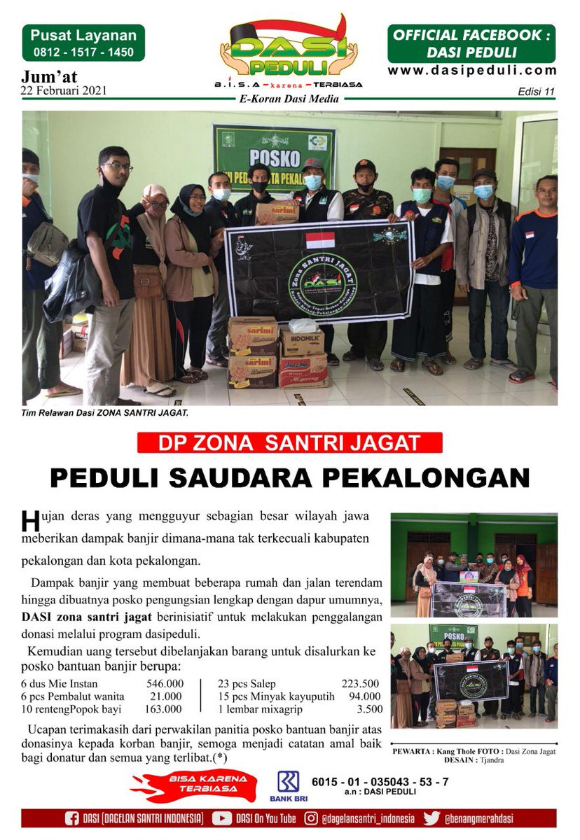 dasipeduli's tweet photo. Wasallamualaikum warahmatullahi wabarokatuh

Pekalongan Jumat 12 Februari 2021

Panitia pelaksana:
Gus rofi
Kang zaky
Kang teguh
Kang fajar
Kang akim
Kang labib
Kang thole
Mbak ade
Mbak nafsiah https://t.co/WS4Rj6ZcHn