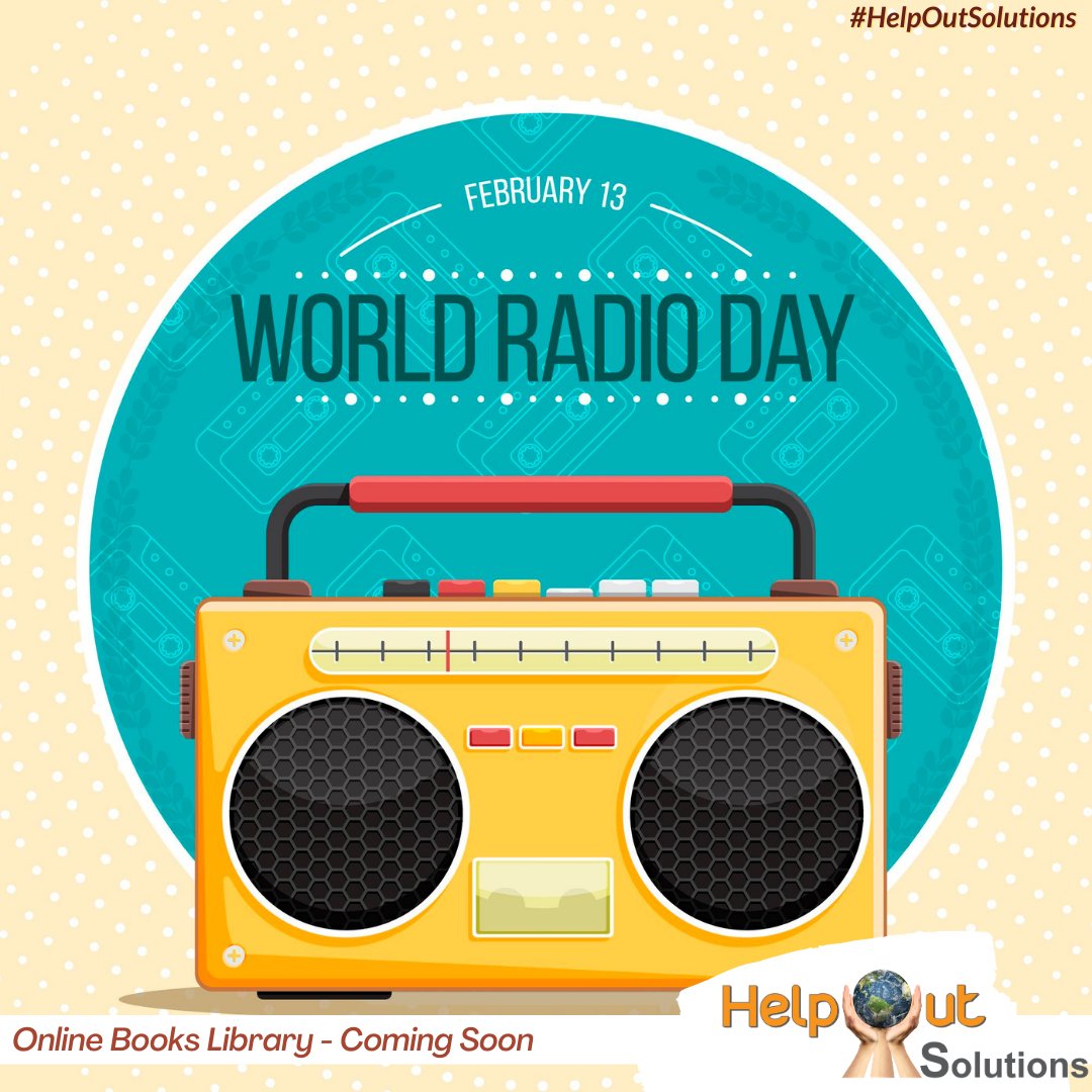Helpoutsolution's tweet photo. We are celebrating #WorldRadioDay - keeping alive the invention that inspired music streaming applications everywhere and continues to remain a source of news and entertainment!

#WorldRadioDay2021 #OnlineBooksLibrary #HelpoutSolution https://t.co/Acxssic1xE