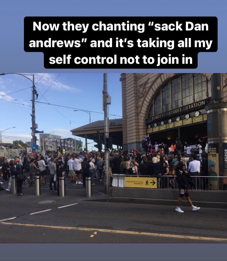 Lots of anti Dan Andrews chants, horseshoe politics in the age of Covid is a trip hey