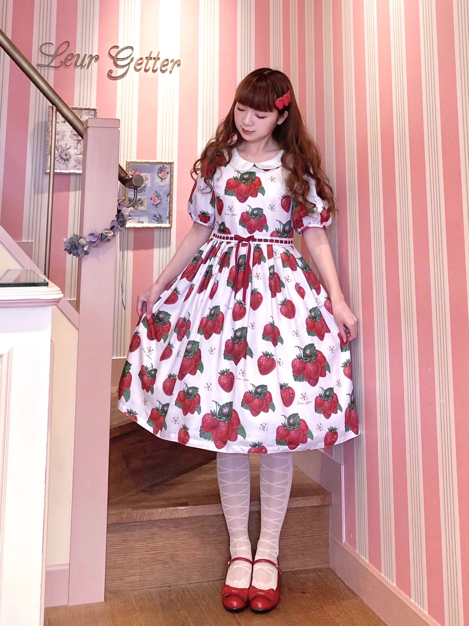 ルルゲッタ Strawberry Party 袖付ワンピース | protegervacinas.com.br