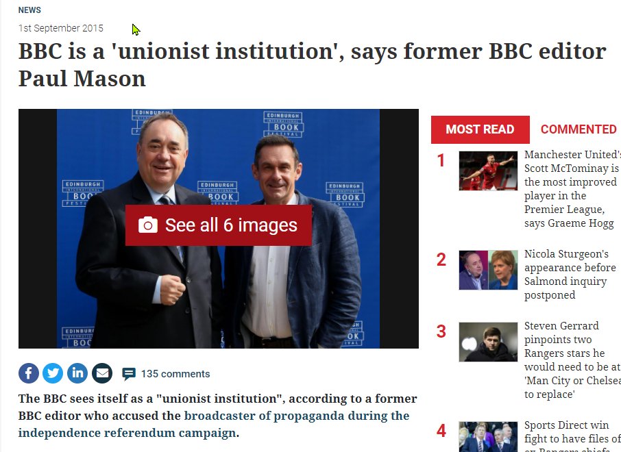 (4b) Five reasons why there's no free and independent press in the UK 4b/ The political use of supposedly neutral sources & generating bias with repetition of 'bad news' (e.g. debate on Scottish indepdence) https://www.heraldscotland.com/news/13637075.bbc-is-a-unionist-institution-says-former-bbc-editor-paul-mason/