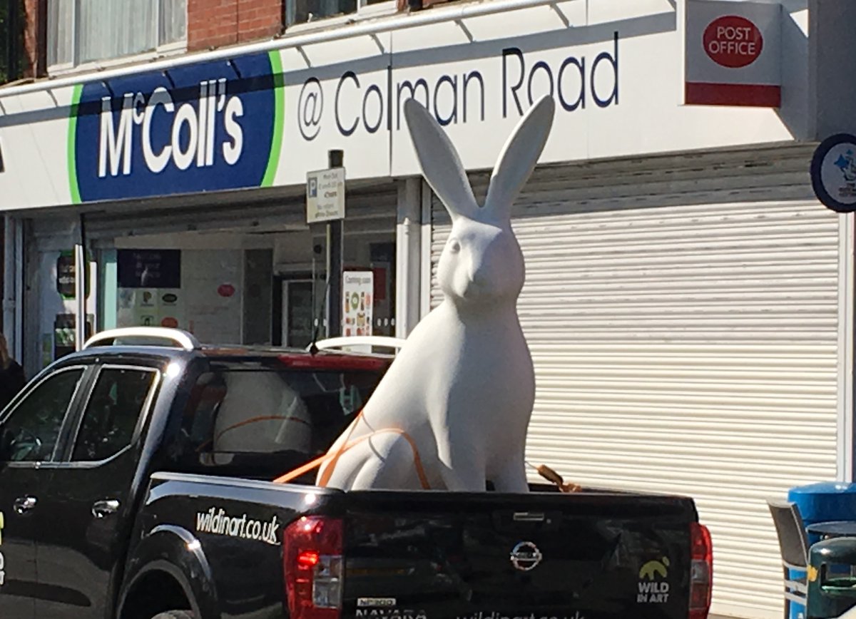 With over 50 hares around the fine city of Norwich, and more hares in Norfolk, there's probably a hare for every mood. But let's start with the 'naked' hare, seen out in the wild.