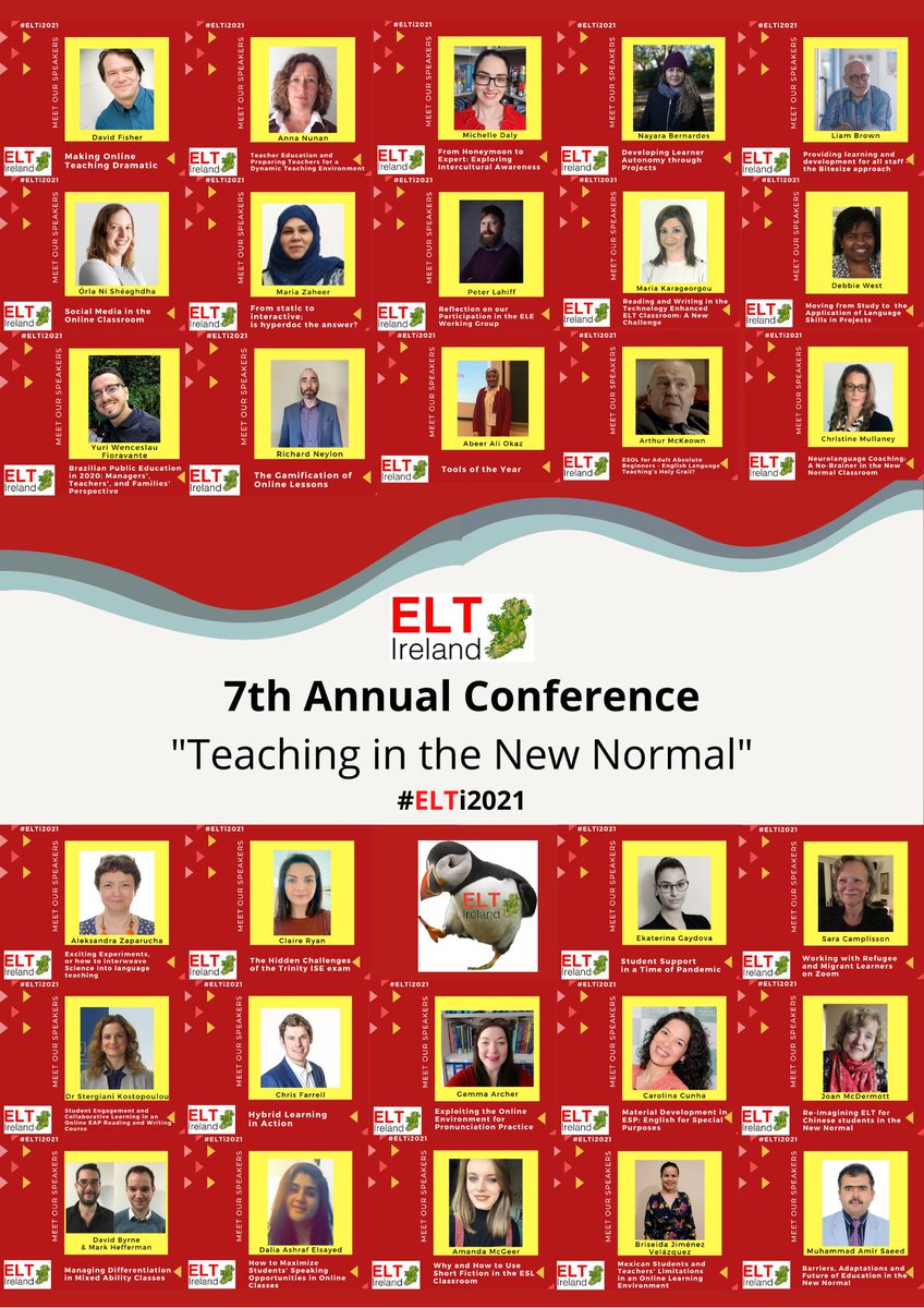 One week to go for the #ELTIreland 7th Annual Conference!
Last chance to book your #EarlyBird ticket by the end of the day --> bit.ly/3rmZzBV
Click below to see this year's programme: bit.ly/2Zd9BZn
#ELTi2021 #ELT #conference #weloveelt #almostthere