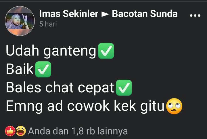 Ada,beban keluarga+pengangguran+Nolep,itu kan yang cewek mau?