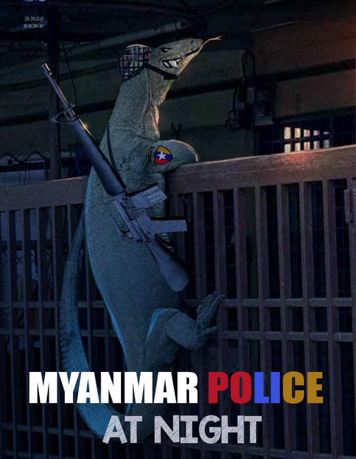 Myanmar policie at night
#MyanmarDemocracy 
#militarycoupinMyanmar 
#RejectMilitaryCoup
#SaveMyanmar 
#CivilDisobedienceMovement