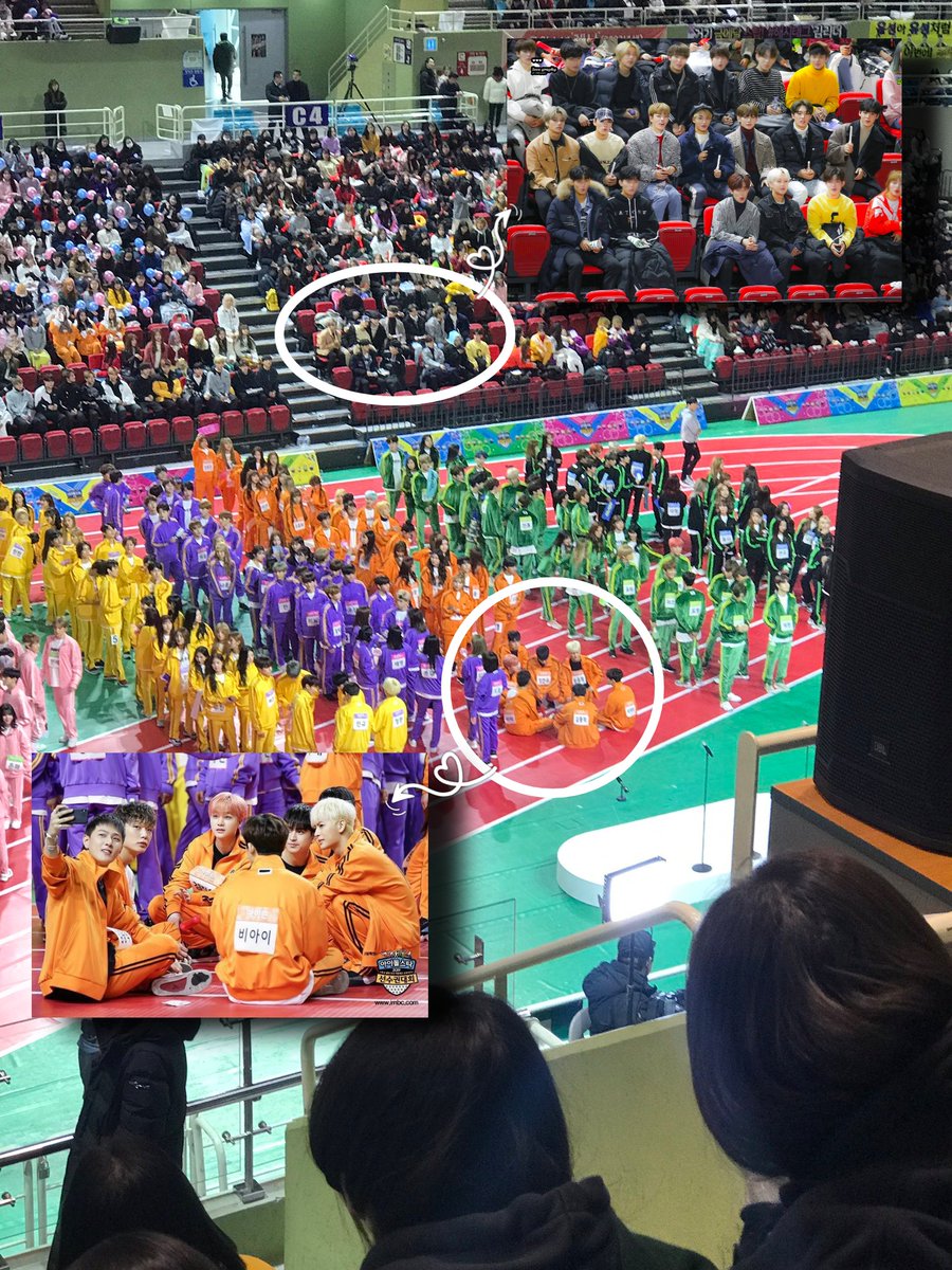 ateez and ikon in the same frame at ISAC; 2nd pic is jongho and hanbin  (2019)