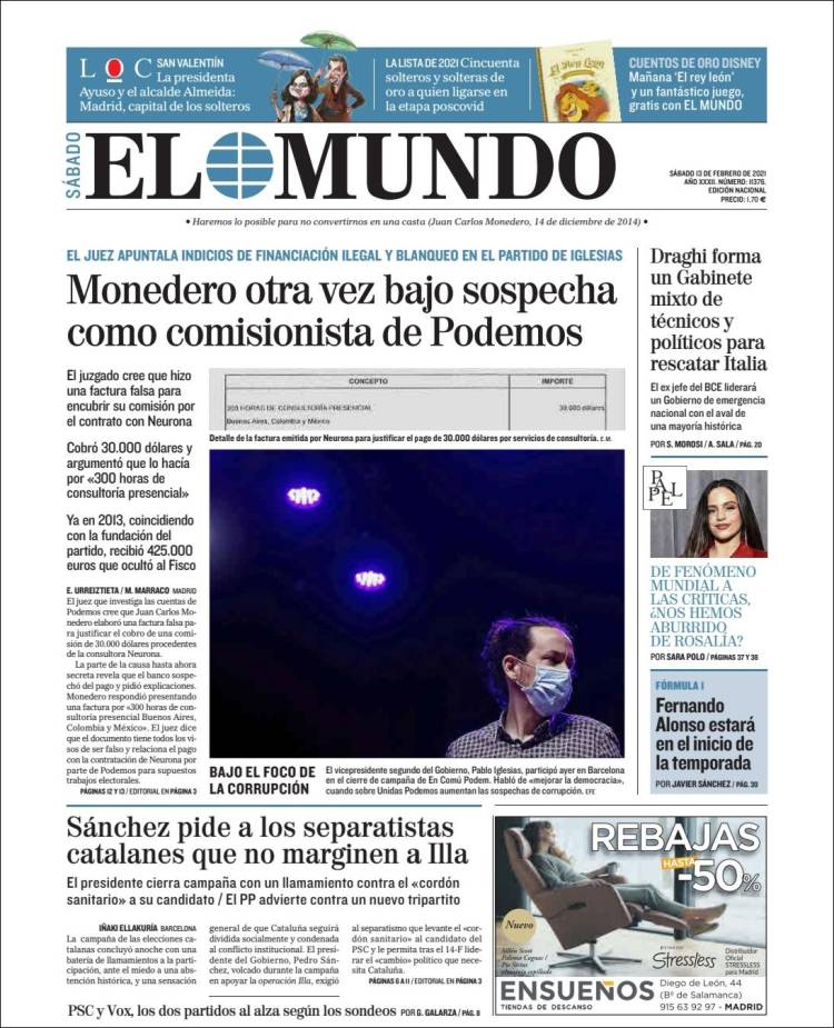 CPress_ESP's tweet photo. PORTADAS PERIODICOS 13/02/2021 7
#Portadas #Portadas https://t.co/N6Ua6X9C9U