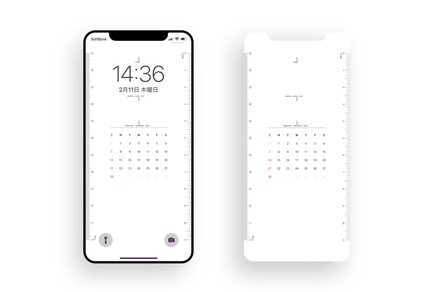 寸法の測れるiphone用ロック画面壁紙 Iphone Scale Calendar をつくりました Navynote