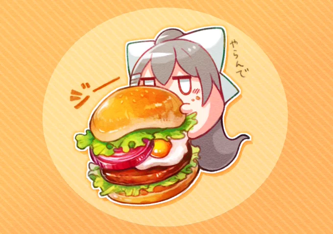 絵リハビリがてらカエデちゃんとミニはんばーがー 