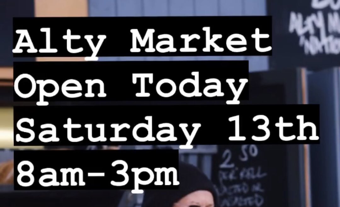 We’re open today folks! Come on down to do the Saturday big shop 8am-3pm. The market is open every Tuesday, Friday &amp; Saturday 8am-3pm.

*Please observe social distancing when shopping. Please wear a face covering Please use the yellow footsteps to help you queue safely.