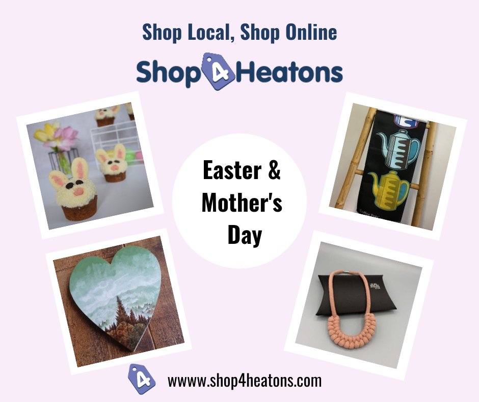 Shop4Heatons's tweet photo. Shop Local this Mother's Day &amp; Easter and support our small businesses. Lots of lovely gift ideas from locally-based businesses. 
Buy safely &amp; securely at: https://t.co/swgG2U14zL
#ShopLocal #ShopLocalOnline #MothersDay #Easter #SupportSmallBusinesses #Shop4Heatons https://t.co/n50H2xyNrt